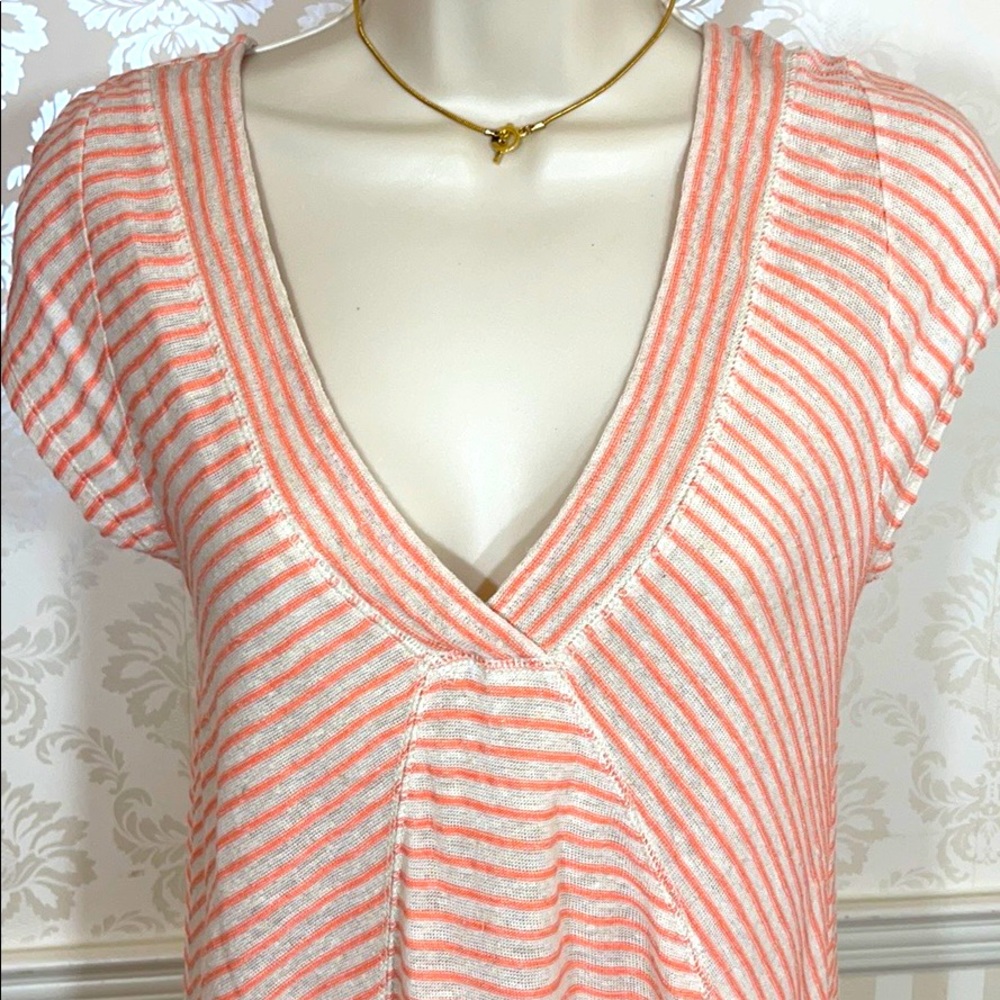 Anthropologie Meadow Rue Striped Asymmetrical Tee - Picture 4 of 7